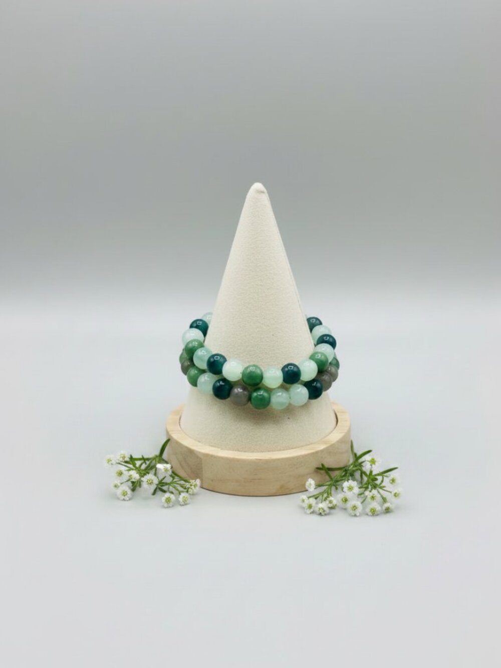 Into the Woods Beaded Bracelet Set | Handmade Green Multi Stacking Bracelets